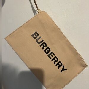 Burberry women’s travel pouch wristlet with zipper